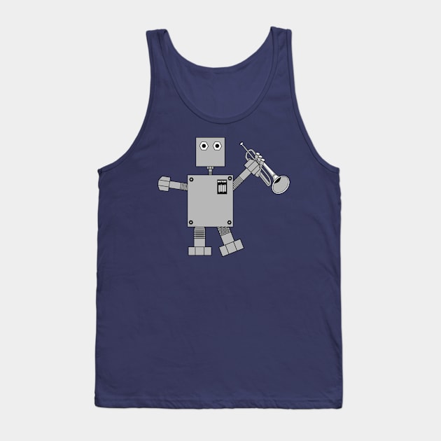 Trumpet Robot Tank Top by Barthol Graphics